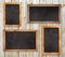 Chalkboards on the wood wall