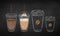 Chalked collection of coffee cups