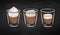 Chalked collection of coffee shot glass