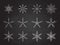 Chalked frozen snowflake symbol vector collection