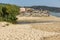 CHALKIDIKI, CENTRAL MACEDONIA, GREECE - AUGUST 26, 2014: Seascape of Sarti Beach at Sithonia peninsula, Chalkidiki