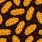 Challah, holiday jewish braided loaf seamless pattern. Saturday bread on isolated background. Vector cartoon