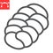 Challah line icon, bread and loaf, braided bread sign vector graphics, editable stroke linear icon, eps 10.