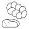 Challah thin line icon. Jewish pastry, bread loaf symbol, outline style pictogram on white background. Bakery shop sign