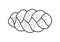 Challah vector icon, black line design. Holiday jewish braided loaf, outline shabbat bread. Bakery illustration