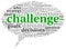 Challenge concept in word tag cloud