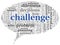 Challenge concept in word tag cloud