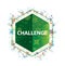 Challenge floral plants pattern green hexagon button