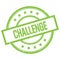 CHALLENGE text written on green vintage stamp