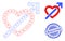 Challenge Textured Stamp and Web Mesh Heart Penetration Arrow Vector Icon
