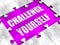 Challenge yourself concept icon meaning determination required - 3d illustration