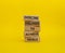 Challenges or goals symbol. Wooden blocks with words Overcome challenges to achieve goals. Beautiful yellow background. Busine