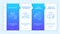 Challenging consumerism blue gradient onboarding vector template