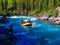 Challenging the race course on the Kananaskis River. Kananaskis Alberta Canada