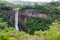 Chamarel waterfalls in Mauritius.Landscape in a sunny day