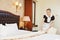 Chambermaid woman at hotel service