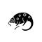 Chameleon black icon, vector sign on isolated background. Chameleon concept symbol, illustration