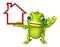 Chameleon cartoon character Chameleon cartoon character with home sign