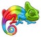 Chameleon Cartoon Rainbow Character