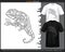 chameleon mandala arts isolated on black and white t-shirt