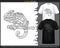 Chameleon mandala arts isolated on black and white t shirt