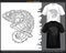 Chameleon mandala arts isolated on black and white t shirt