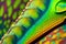 Chameleon Skin Texture Background, Colored Lizard Scales, Iguana Leather, Generative AI Illustration