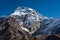 Chamlang mountain peak view from Kongma Dingma campsite, Himalaya mountains range, Nepal