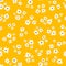 Chamomile floral mille fleur seamless pattern on yellow background. Small summer flowers in simple scandinavian cartoon