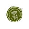Chamomile Flower herbal organic badge and icon in trend linear style - Vector Logo stamp of Medical Chamomile