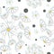 Chamomile flowers pattern. Dandelion. Vector background, pattern. Tender flying flowers