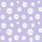 Chamomile on a light purple pastel background pattern seamless v