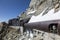 Chamonix-Mont-Blanc, France - August 05, 2019: tourists in transitions at the station Aiguille du Midi