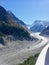Chamonix Mont Blanc, France - September 2013 : Summer\'s Embrace at Montenvers, The Melting Sea of Ice Reveals a Cold, White