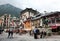 Chamonix Village and monument of Saussure and Balmat