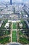 Champ de Mars and Ecole militaire view from Eiffel tower in Paris