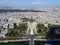 Champ de Mars view from top of eiffel tower looking down see the entire city as a beautiful classic architecture. A romantic place