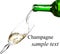 Champagne being poured into glass or flute,