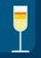 Champagne beverage in glass. Alcoholic drink illustration.