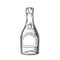 Champagne Blank Bottle Alcohol Monochrome Vector
