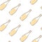 Champagne bottle celebration seamless vector pattern.