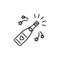 Champagne bottle opening icons. Celebration, Symbol of the holiday. Line thin icon, Vector illustration