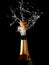 Champagne bottle with shotting cork