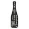 Champagne bottle silhouette sticker monochrome