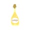 Champagne bottle on white background. Cartoon sketch graphic design. Doodle style. Hand drawn image. Party drinks concept.