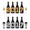 Champagne Bottles with Glittering 2017 Numbers