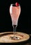 Champagne bubbly cocktail on dark background