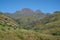 Champagne Castle, Cathkin Peak and Monk`s Cowl: peaks forming part of the central Drakensberg mountain range, South Africa