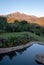 Champagne Castle, Cathkin Peak and Monk`s Cowl: peaks near Winterton forming part of the central Drakensberg, South Africa