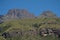 Champagne Castle, Cathkin Peak and Monk`s Cowl: peaks near Winterton forming part of the central Drakensberg, South Africa